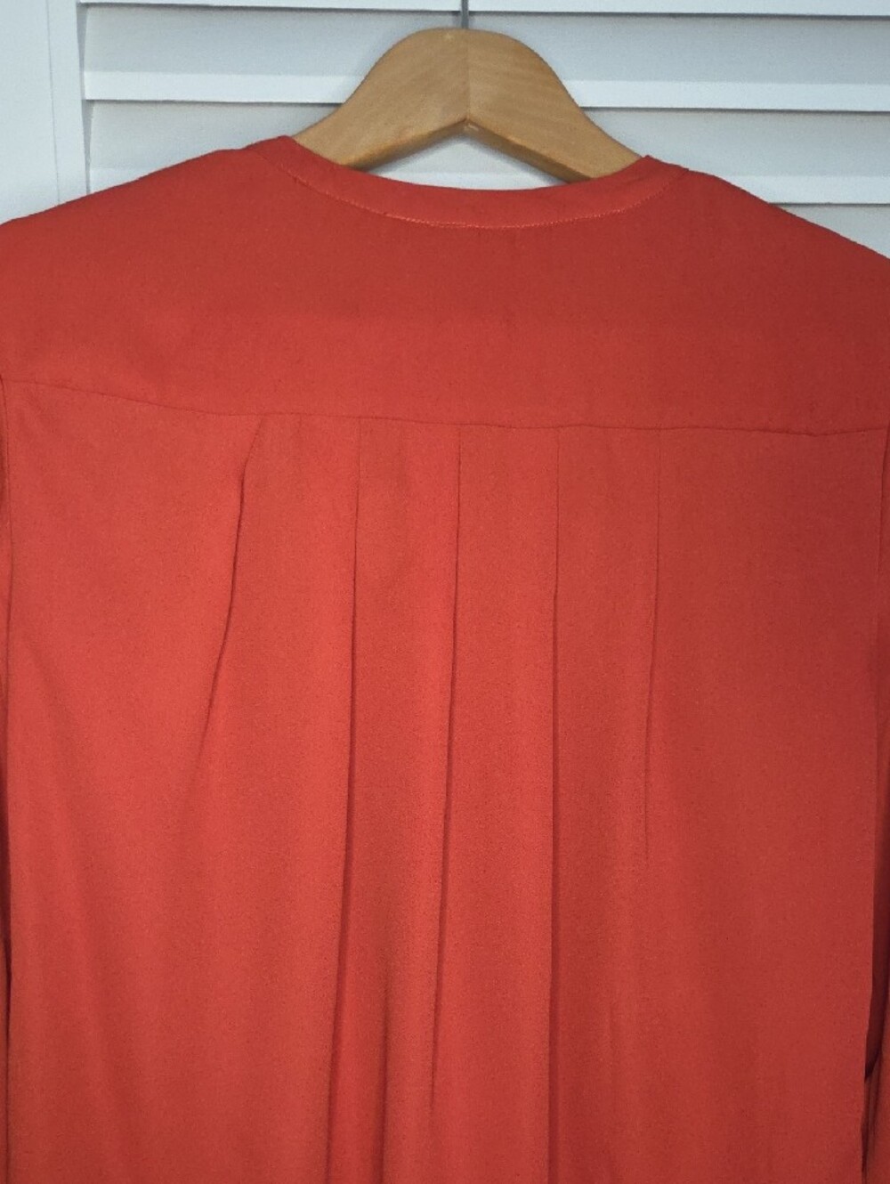 Catherines Rust Orange Ruffle Front Blouse - Picture 8 of 9